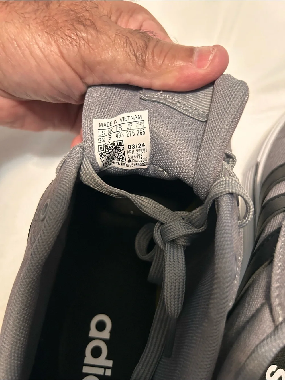 adidas Men's Gray Canvas Sneakers with Black Stripes